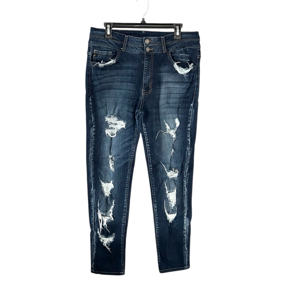 KanCan Dark Wash Distressed Denim Jeans